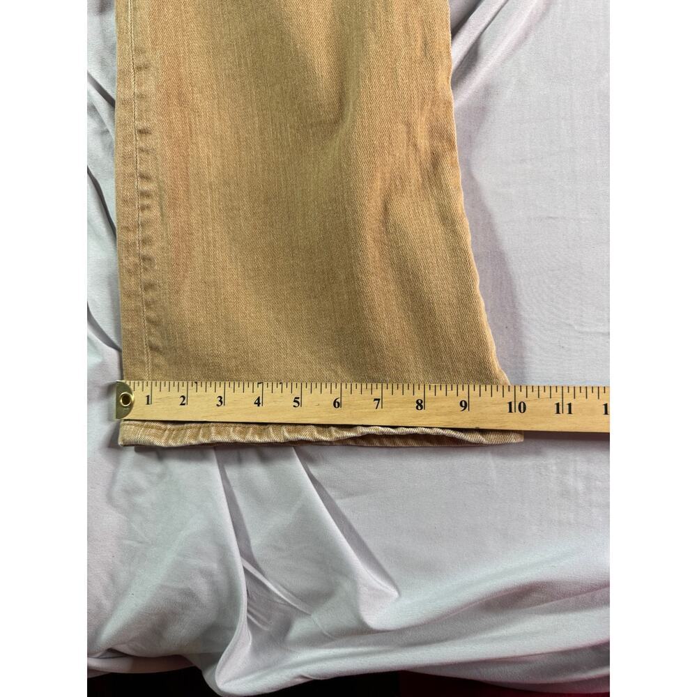 Lauren Jeans Co Ralph Lauren Tan Straight Leg Jeans Rhinestone Scroll Size 14 - Picture 7 of 7